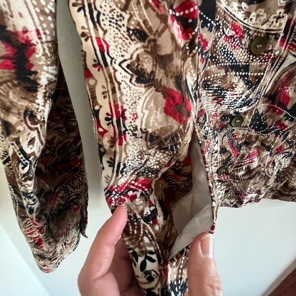 Additions by CHICO’s Cotton Paisley Blazer Lightweight Jacket Sz 0 USA XS (4/6) - Picture 8 of 12
